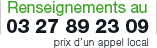Renseignements au 03 27 89 23 09